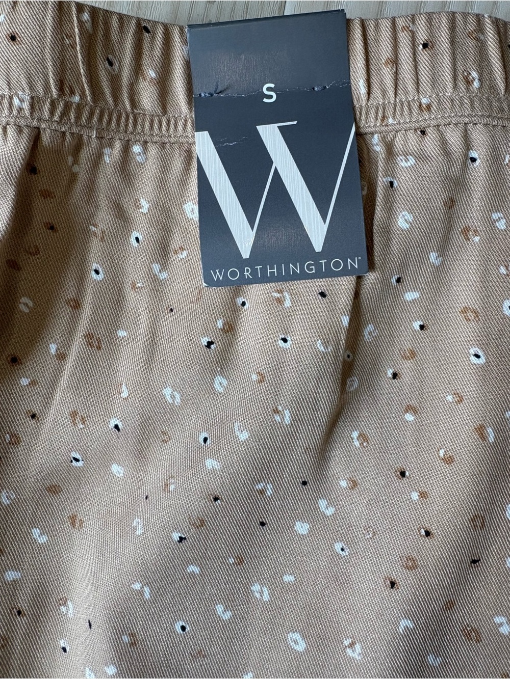 Worthington NWT Mini Leopard Wide Leg Pants | Elastic Waist | Pockets | S - Picture 5 of 7